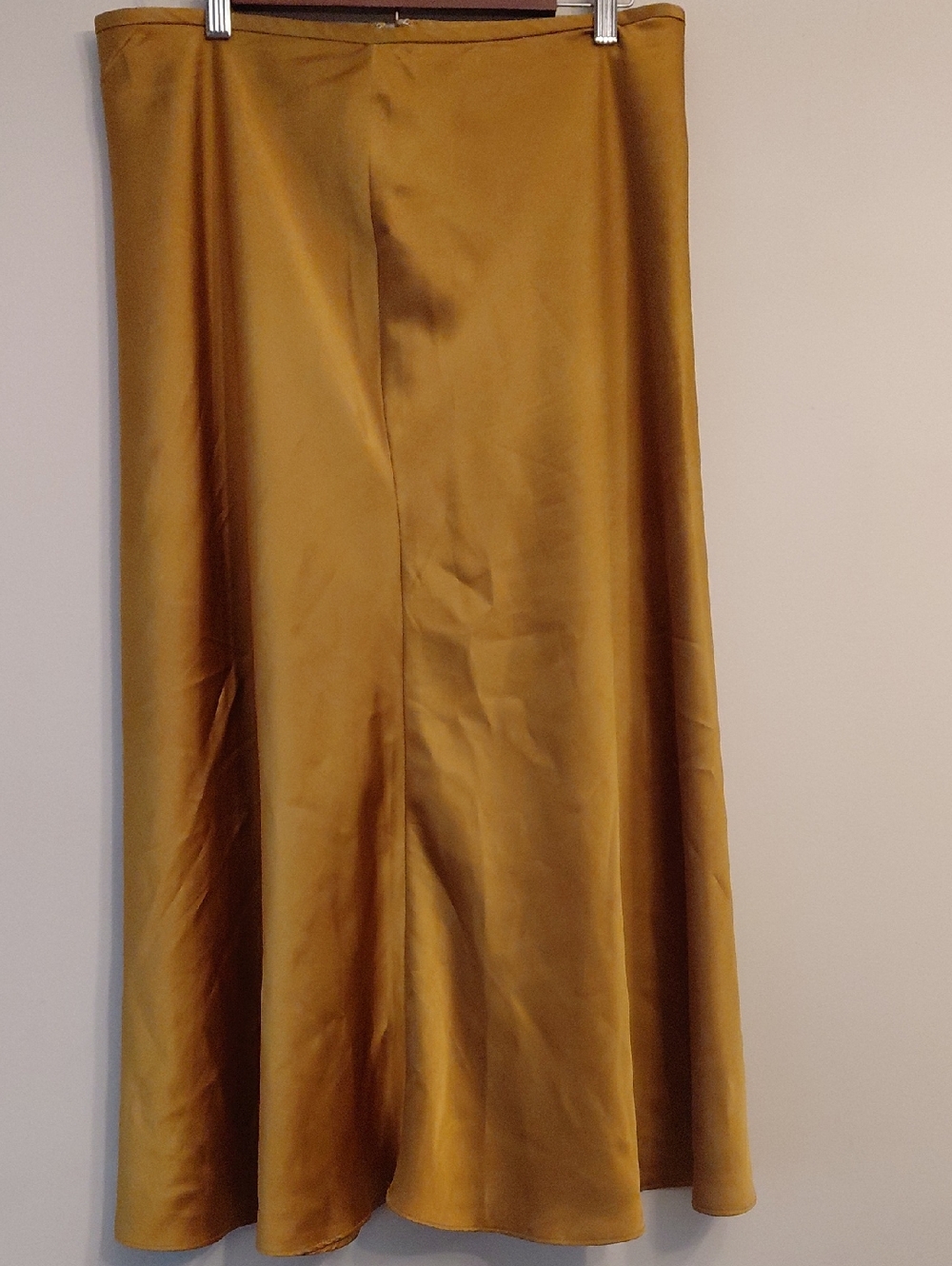 ANTONIO MELANI Satin Maxi Skirt in Mustard